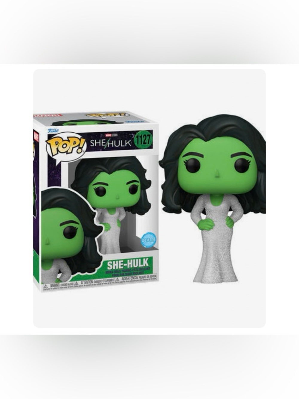 NEW Funko Marvel She Hulk POP 
 She Hulk Vinyl Figure #1127 Glitter Gala Look